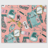 フィットネスガーリー花柄 ラッピングペーパー (フラット)