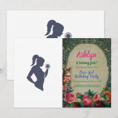 フィットネスガールがダンベルを持ち上げる 招待状 (正面/裏面)