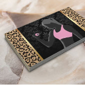 フィットネスガールシックレオパードプリントパーソナルトレーナー 名刺