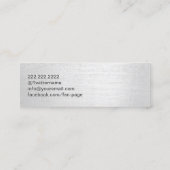 フィットネスガールトレーナースタイリッシュシルバーミニ スキニー名刺 (裏面)