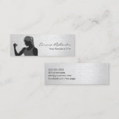 フィットネスガールトレーナースタイリッシュシルバーミニ スキニー名刺 (正面/裏面)