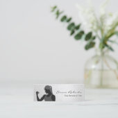 フィットネスガールトレーナースタイリッシュシルバーミニ スキニー名刺 (スタンド正面)