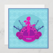 フィットネスガールトレーニング招待状 招待状 (正面/裏面)