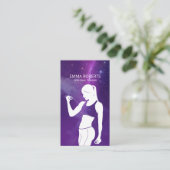 フィットネスガールパーソナルトレーナーパープルスター 名刺 (スタンド正面)
