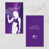 フィットネスガールパーソナルトレーナーパープルスター 名刺 (正面/裏面)