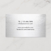 フィットネスガールパーソナルトレーナーモダンシルバー 名刺 (裏面)