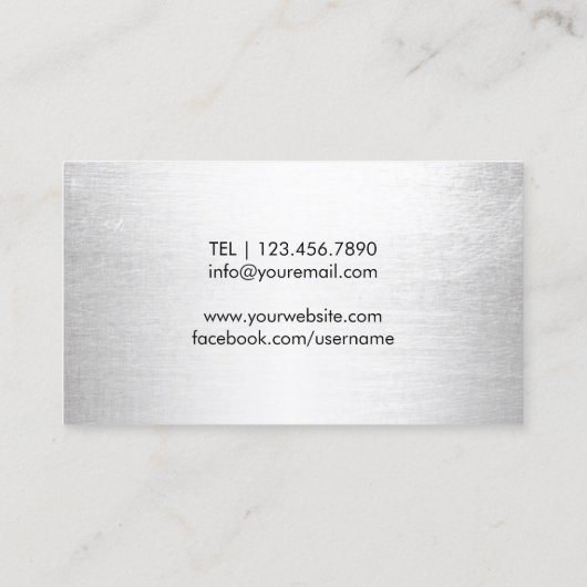 フィットネスガールパーソナルトレーナーモダンシルバー 名刺 (裏面)