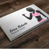 フィットネスガールパーソナルトレーナーモダンシルバー 名刺