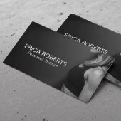 フィットネスガールパーソナルトレーナー白黒 名刺