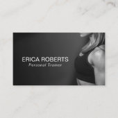 フィットネスガールパーソナルトレーナー白黒 名刺 (正面)