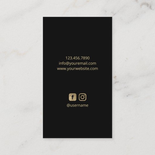 フィットネスガールパーソナルトレーナー金ゴールドグリッター 名刺 (裏面)