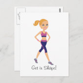 フィットネスガール漫画はがき ポストカード (正面/裏面)