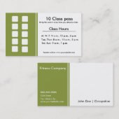 フィットネスクラス名刺10クラス名刺 ロイヤリティカード (正面/裏面)