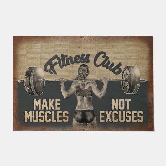 フィットネスクラブドールマット、ジムルーム ドアマット (正面)