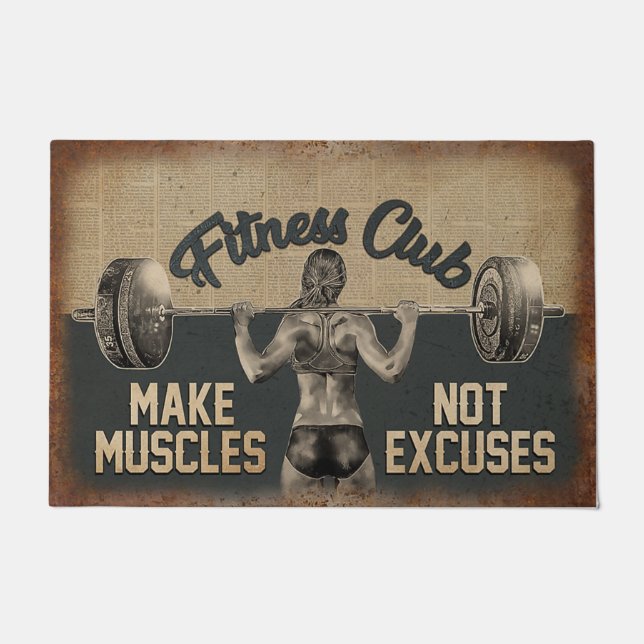 フィットネスクラブドールマット、ジムルーム ドアマット (正面)