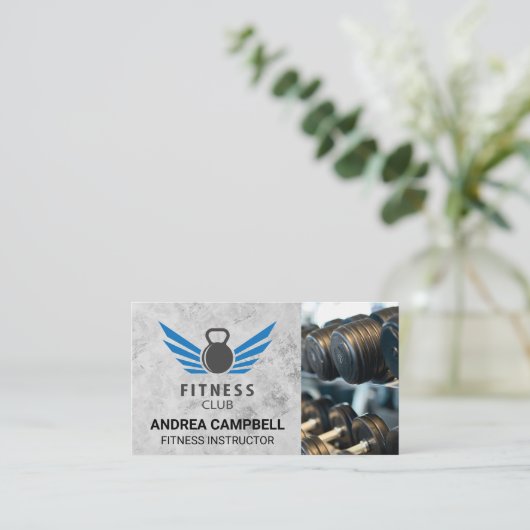 フィットネスケトルベルロゴ | 体育の重量 名刺 (スタンド正面)