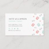 フィットネスケトルベル&ダンベルウェイトパターンホワイト 名刺 (裏面)