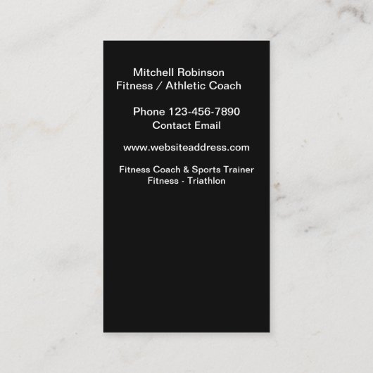フィットネスコーチスポーツトレーナー 名刺 (裏面)