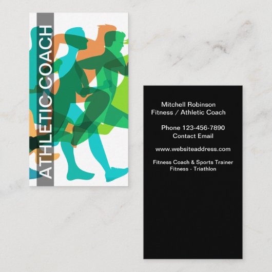 フィットネスコーチスポーツトレーナー 名刺 (正面/裏面)
