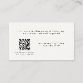 フィットネスコーチパーソナルトレーナーダンベフェミニンル 名刺 (裏面)