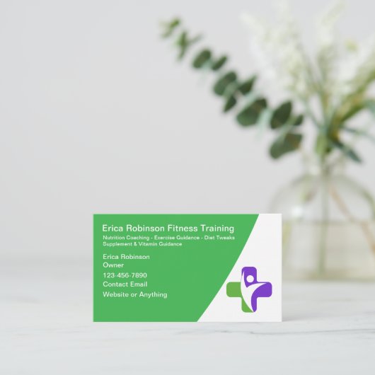 フィットネスコーチ及びトレーニンモダングの名刺 名刺 (スタンド正面)