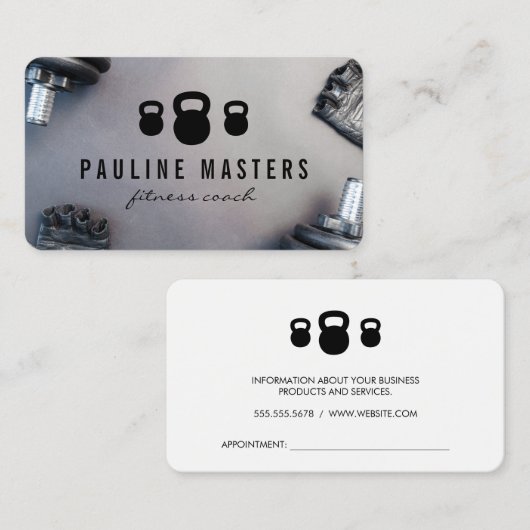 フィットネスコーチ | パーソナルトレーナー 予約カード (正面/裏面)