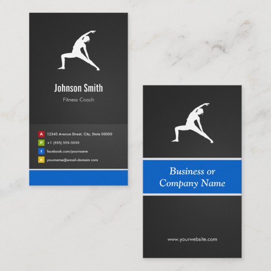 フィットネスコーチ – ヨガクリエイティブイノベーティブ 名刺 (正面/裏面)