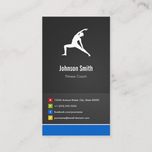 フィットネスコーチ – ヨガクリエイティブイノベーティブ 名刺 (正面)