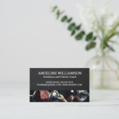 フィットネスコーチ |重量を保持する女性 名刺 (スタンド正面)