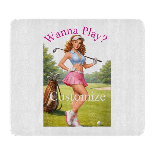 フィットネスゴルファー女性 Thunder_Cove カッティングボード (正面)
