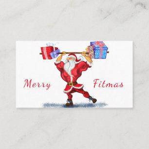 フィットネスサンタクリスマス名刺テンプレート 名刺