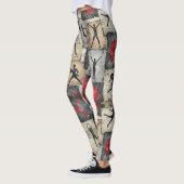 フィットネスシルエットのシームレスパターン レギンス (左)