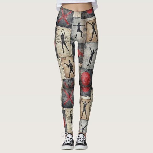 フィットネスシルエットのシームレスパターン レギンス (正面)