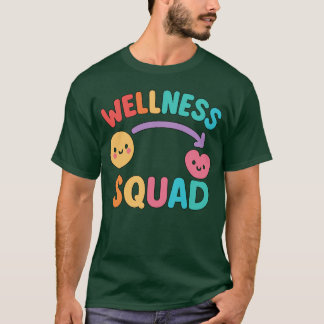 フィットネスジムの仲間 健康トレーナー ウェルネスコーチ スクワッド Tシャツ