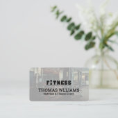 フィットネスジムの背景 | パーソナルトレーナー 名刺 (スタンド正面)