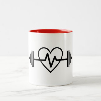 フィットネスジムは人生だ ツートーンマグカップ