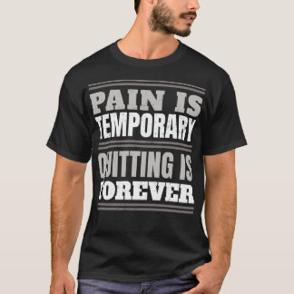 フィットネスジムやる気を起こさせる引用文痛み一時的Q Tシャツ