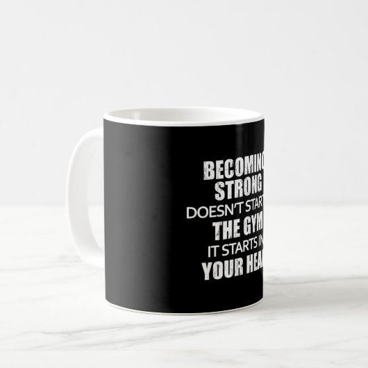 フィットネスジムエクササイズスポーツトレーニングおもしろいギフトアイディア コーヒーマグカップ (正面左)