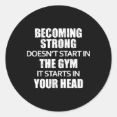 フィットネスジムエクササイズスポーツトレーニングおもしろいギフトアイディア ラウンドシール (正面)