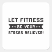 フィットネスジムダンス踊りスポーツトレーニングワークギフト スクエアシール (正面)