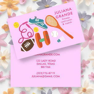 フィットネスジムトレーナーコーチスポーツカスタム魅力的 名刺