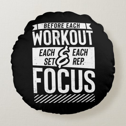 フィットネスジムトレーニングやる気を起こさせることわざ ラウンドクッション (正面)
