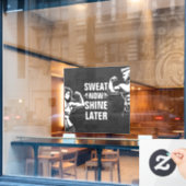 フィットネスジムトレーニングボディビル やる気を起こさせる ウィンドウサイン (カフェ窓)