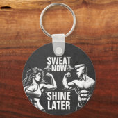 フィットネスジムトレーニングボディビル やる気を起こさせる キーホルダー (正面)