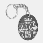 フィットネスジムトレーニングボディビル やる気を起こさせる キーホルダー (正面左)