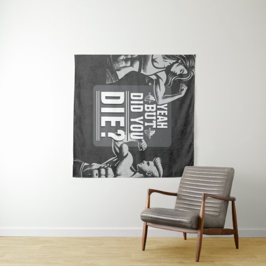 フィットネスジムトレーニングボディビル やる気を起こさせる タペストリー (インサイチュ(横))