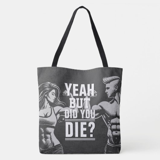 フィットネスジムトレーニングボディビル やる気を起こさせる トートバッグ (裏面)