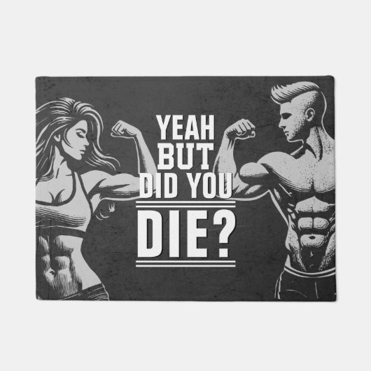 フィットネスジムトレーニングボディビル やる気を起こさせる ドアマット (正面)