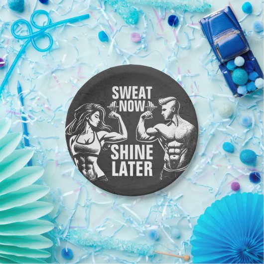 フィットネスジムトレーニングボディビル やる気を起こさせる ペーパープレート (パーティー)