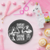 フィットネスジムトレーニングボディビル やる気を起こさせる ペーパープレート (パーティー)